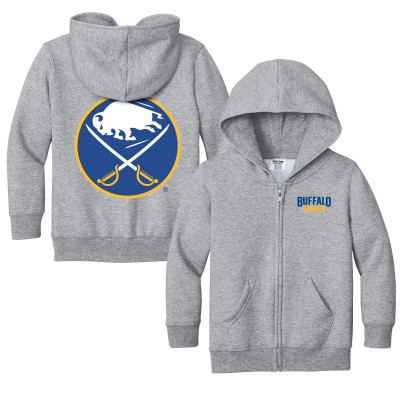 Toddler Buffalo Sabres Chad & Jake Heather Gray Logo Full-Zip Hoodie Jacket