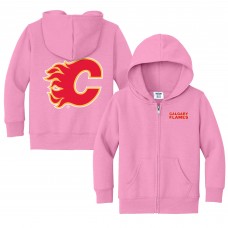 Toddler Calgary Flames Chad & Jake Pink Logo Full-Zip Hoodie Jacket