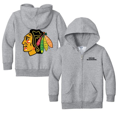 Толстовка на молнии Toddler Chicago Blackhawks Chad & Jake Heather Gray Logo Jacket