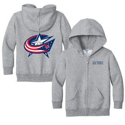 Toddler Columbus Blue Jackets Chad & Jake Heather Gray Logo Full-Zip Hoodie Jacket