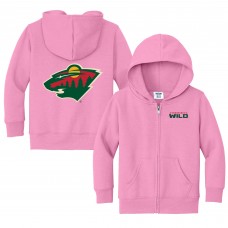 Toddler Minnesota Wild Chad & Jake Pink Logo Full-Zip Hoodie Jacket