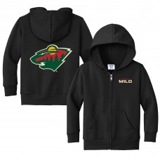 Toddler Minnesota Wild Chad & Jake Black Logo Full-Zip Hoodie Jacket