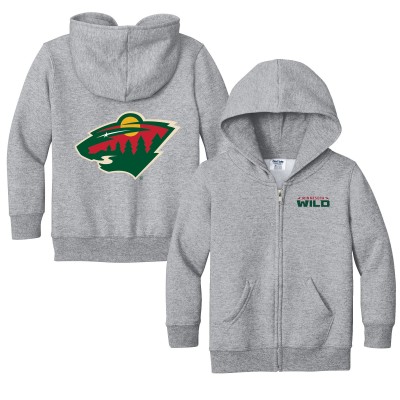 Toddler Minnesota Wild Chad & Jake Heather Gray Logo Full-Zip Hoodie Jacket