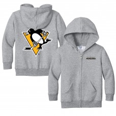 Toddler Pittsburgh Penguins Chad & Jake Heather Gray Logo Full-Zip Hoodie Jacket