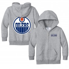 Toddler Edmonton Oilers Chad & Jake Heather Gray Logo Full-Zip Hoodie Jacket