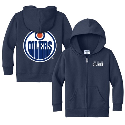 Toddler Edmonton Oilers Chad & Jake Navy Logo Full-Zip Hoodie Jacket