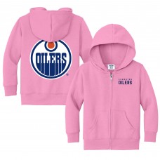 Toddler Edmonton Oilers Chad & Jake Pink Logo Full-Zip Hoodie Jacket