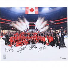 Nathan MacKinnon, Cale Makar, Sam Reinhart & Jordan Binnington Canada Autographed Fanatics Authentic 16 x 20 4 Nations Face-Off Champions Team Celebration Photograph - Limited Edition #25/25 Nathan MacKinnon, Cale Makar, Sam Reinhart & Jordan Binnington Canada Autographed Fanatics Authentic 16 x 20 4 Nations Face-Off Champions Team Celebration Photograph - Limited Edition #25/25