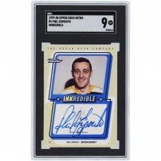 Phil Esposito Boston Bruins Autographed 1999-00 Upper Deck Retro Inkredible #PE SGC Authenticated 9 Card