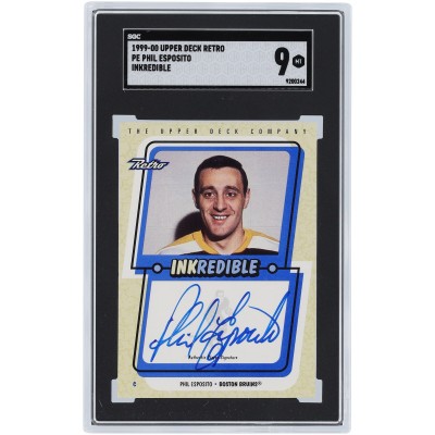 Phil Esposito Boston Bruins Autographed 1999-00 Upper Deck Retro Inkredible #PE SGC Authenticated 9 Card
