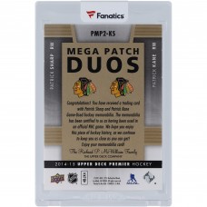 Patrick Sharp and Patrick Kane Chicago Blackhawks 2014-15 Upper Deck Premier Mega Patch Duos Dual Team Logo 6 Color Relic #PMP2-KS #15/15 Card