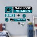 San Jose Sharks Repositionable Street Signs Wall Decal Set