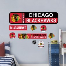 Chicago Blackhawks Repositionable Street Signs Wall Decal Set