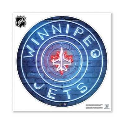 Winnipeg Jets 28 x 28 Repositionable Neon Wall Decal