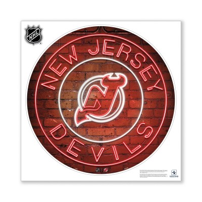 New Jersey Devils 28 x 28 Repositionable Neon Wall Decal