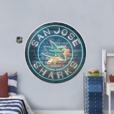 San Jose Sharks 28 x 28 Repositionable Neon Wall Decal