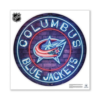 Columbus Blue Jackets 28 x 28 Repositionable Neon Wall Decal