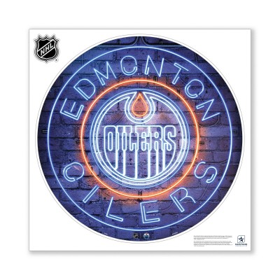 Edmonton Oilers 28 x 28 Repositionable Neon Wall Decal