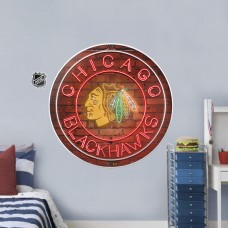 Chicago Blackhawks 28 x 28 Repositionable Neon Wall Decal