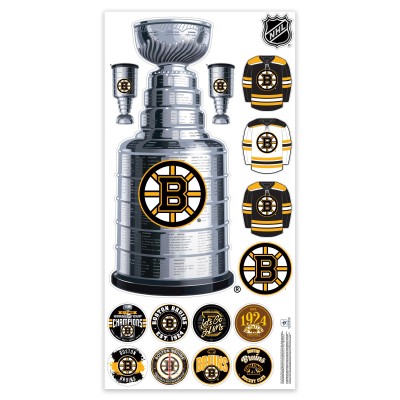 Boston Bruins Repositionable Stanley Cup Wall Decal Set