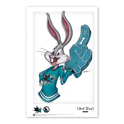 San Jose Sharks Bugs Bunny 11 x 17 Looney Tunes Poster Print