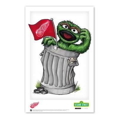 Detroit Red Wings Oscar the Grouch 11 x 17 Sesame Street Poster Print
