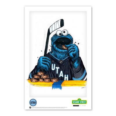 Utah Hockey Club Cookie Monster 11 x 17 Sesame Street Poster Print