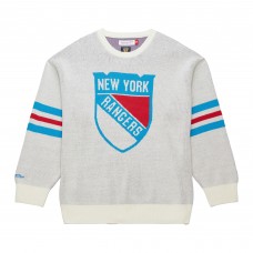 New York Rangers Mitchell & Ness Cream Centennial Retro Logo Sweater