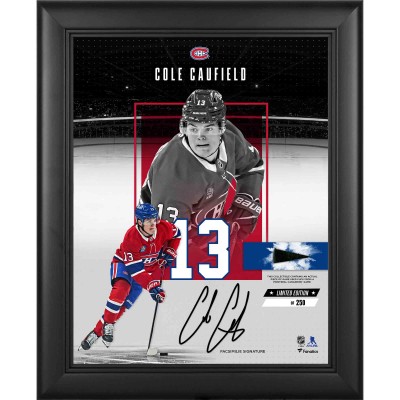 Cole Caufield Montreal Canadiens Facsimile Signature Fanatics Authentic Framed 11 x 14 Showcase Collage with a Piece of Game-Used Puck - Limited Edition of 250