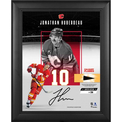 Jonathan Huberdeau Calgary Flames Facsimile Signature Fanatics Authentic Framed 11 x 14 Showcase Collage with a Piece of Game-Used Puck - Limited Edition of 250