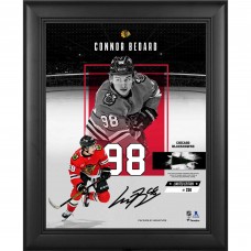 Connor Bedard Chicago Blackhawks Facsimile Signature Fanatics Authentic Framed 11 x 14 Impact Collage with a Piece of Game-Used Puck - Limited Edition of 250