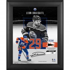 Leon Draisaitl Edmonton Oilers Facsimile Signature Fanatics Authentic Framed 11 x 14 Impact Collage with a Piece of Game-Used Puck - Limited Edition of 250