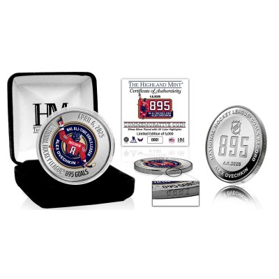 Washington Capitals Alexander Ovechkin Highland Mint NHL All-Time Leading Goal Scorer 39mm Silver Coin