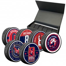 Washington Capitals Alexander Ovechkin NHL All-Time Leading Goal Scorer Six-Pack Hockey Puck Set