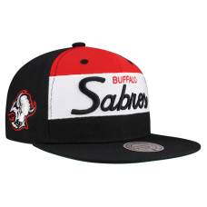 Buffalo Sabres Mitchell & Ness Black Retro Script Colorblock Snapback Hat Buffalo Sabres Mitchell & Ness Black Retro Script Colorblock Snapback Hat