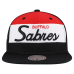 Buffalo Sabres Mitchell & Ness Black Retro Script Colorblock Snapback Hat