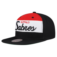 Buffalo Sabres Mitchell & Ness Black Retro Script Colorblock Snapback Hat Buffalo Sabres Mitchell & Ness Black Retro Script Colorblock Snapback Hat