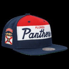Бейсболка Florida Panthers Mitchell & Ness Navy Retro Script Colorblock Бейсболка Florida Panthers Mitchell & Ness Navy Retro Script Colorblock