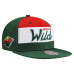 Minnesota Wild Mitchell & Ness Green Retro Script Colorblock Snapback Hat