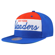 New York Islanders Mitchell & Ness Royal Retro Script Colorblock Snapback Hat New York Islanders Mitchell & Ness Royal Retro Script Colorblock Snapback Hat