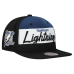 Tampa Bay Lightning Mitchell & Ness Black Retro Script Colorblock Snapback Hat