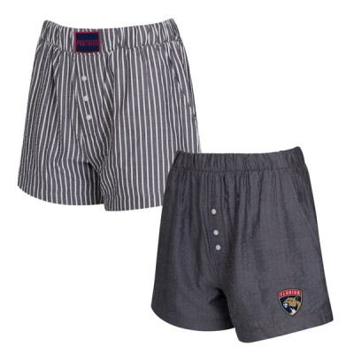Женские шорты Florida Panthers Concepts Sport Charcoal Two-Pack Boxer Set