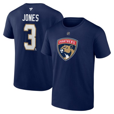 Футболка Florida Panthers Seth Jones Fanatics Navy Authentic Stack Name & Number