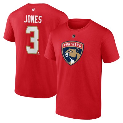 Футболка Florida Panthers Seth Jones Fanatics Red Authentic Stack Name & Number