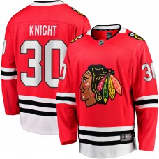 Игровая джерси Chicago Blackhawks Spencer Knight Fanatics Red Home Breakaway