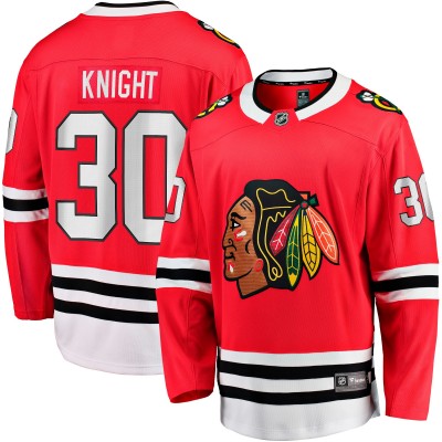 Игровая джерси Chicago Blackhawks Spencer Knight Fanatics Red Home Breakaway