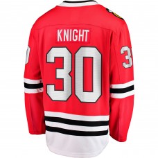 Игровая джерси Chicago Blackhawks Spencer Knight Fanatics Red Home Breakaway