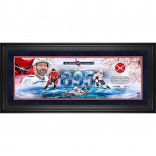 Alexander Ovechkin Washington Capitals Fanatics Authentic Framed 10 x 30 Panoramic Photograph with a Piece of Game-Used Net from 895 Goal Game - Limited Edition of 250