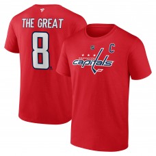 Футболка WoWashington Capitals Alexander Ovechkin Fanatics Red NHL All-Time Leading Goal Scorer The Great 8 Name & Number