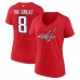 Женская футболка Washington Capitals Alexander Ovechkin Fanatics Athletic Red NHL All-Time Leading Goal Scorer The Great 8 Name & Number V-Neck